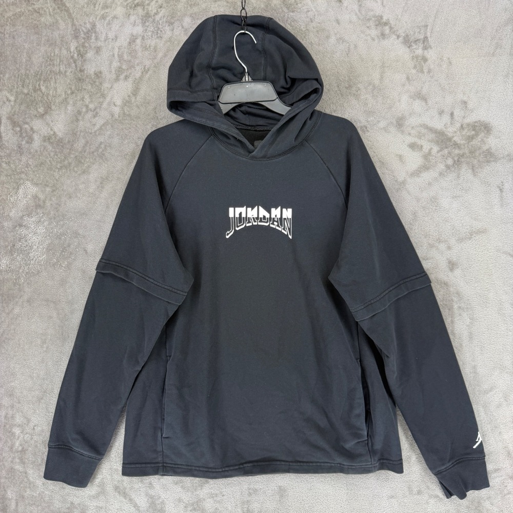 Jordan Hoodie Mens L FB7570-010 Black Gravity's Worst Nightmare EUC